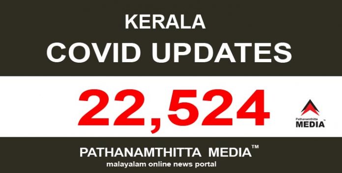 കേരളത്തില് ഇന്ന് 22,524 പേര്ക്ക് കോവിഡ് സ്ഥിരീകരിച്ചു കേരളത്തില് ഇന്ന് 22,524 പേര്ക്ക് കോവിഡ് സ്ഥിരീകരിച്ചു