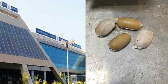 കരിപ്പൂര് വിമാനത്താവളത്തില് 1690 ഗ്രാം സ്വര്ണ മിശ്രിതം പിടിച്ചെടുത്തു കരിപ്പൂര് വിമാനത്താവളത്തില് 1690 ഗ്രാം സ്വര്ണ മിശ്രിതം പിടിച്ചെടുത്തു