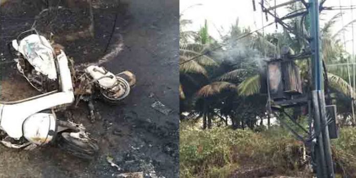 ഇലക്ട്രിക് ട്രാന്സ്ഫോര്മര് പൊട്ടിത്തെറിച്ച് അച്ഛനും മകളും മരിച്ചു ഇലക്ട്രിക് ട്രാന്സ്ഫോര്മര് പൊട്ടിത്തെറിച്ച് അച്ഛനും മകളും മരിച്ചു