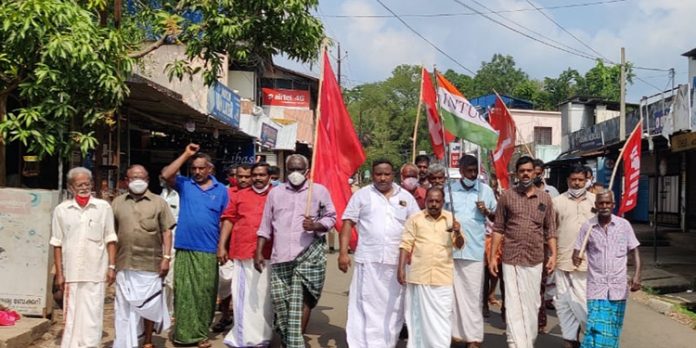പൊതു പണി മുടക്ക് ; പ്രകടനവും യോഗവും നടത്തി പൊതു പണി മുടക്ക് ; പ്രകടനവും യോഗവും നടത്തി