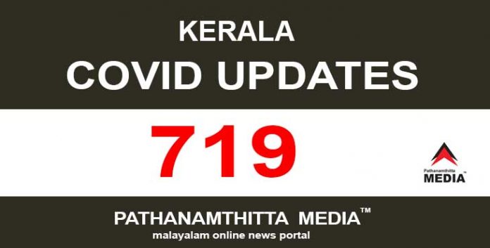 കേരളത്തില് ഇന്ന് 719 പേര്ക്ക് കോവിഡ് സ്ഥിരീകരിച്ചു കേരളത്തില് ഇന്ന് 719 പേര്ക്ക് കോവിഡ് സ്ഥിരീകരിച്ചു