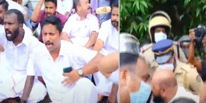എറണാകുളത്ത് സിൽവർ ലൈൻ സാറ്റലൈറ്റ് സർവേ തടഞ്ഞ് യൂത്ത് കോൺഗ്രസ് എറണാകുളത്ത് സിൽവർ ലൈൻ സാറ്റലൈറ്റ് സർവേ തടഞ്ഞ് യൂത്ത് കോൺഗ്രസ്