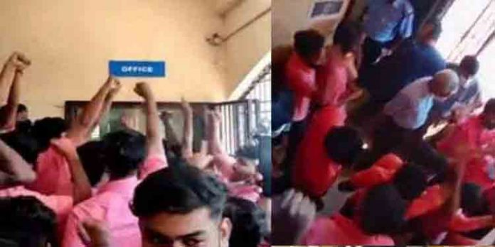 അധ്യാപക സമരം കാരണം പരീക്ഷ മുടങ്ങി, 500 പേർ തോറ്റു ; പ്രിൻസിപ്പലിനെ ഓഫീസിൽ പൂട്ടിയിട്ട് വിദ്യാർത്ഥികൾ അധ്യാപക സമരം കാരണം പരീക്ഷ മുടങ്ങി, 500 പേർ തോറ്റു ; പ്രിൻസിപ്പലിനെ ഓഫീസിൽ പൂട്ടിയിട്ട് വിദ്യാർത്ഥികൾ