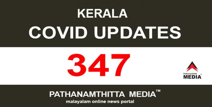 കേരളത്തില് ഇന്ന് 347 പേര്ക്ക് കോവിഡ് സ്ഥിരീകരിച്ചു കേരളത്തില് ഇന്ന് 347 പേര്ക്ക് കോവിഡ് സ്ഥിരീകരിച്ചു