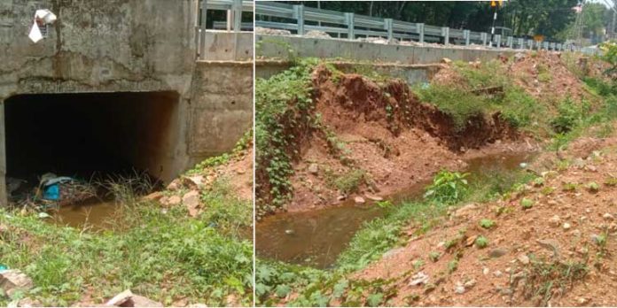 പുനലൂര് – മൂവാറ്റുപുഴ ഹൈവേ പണിയുടെ മറവില് പുളിമുക്കില് തോട് മണ്ണിട്ടു നികത്തി പുനലൂര് – മൂവാറ്റുപുഴ ഹൈവേ പണിയുടെ മറവില് പുളിമുക്കില് തോട് മണ്ണിട്ടു നികത്തി
