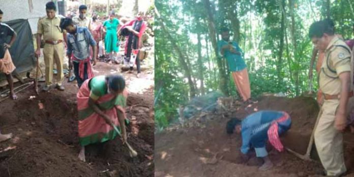 വയോധികന്റെ സംസ്കാര ചടങ്ങിന് കുഴിവെട്ടുക്കാർ വെള്ളമടിച്ച് ഫിറ്റ് ; സ്ത്രീകൾ കുഴിവെട്ടി മൃതദേഹം സംസ്ക്കരിച്ചു വയോധികന്റെ സംസ്കാര ചടങ്ങിന് കുഴിവെട്ടുക്കാർ വെള്ളമടിച്ച് ഫിറ്റ് ; സ്ത്രീകൾ കുഴിവെട്ടി മൃതദേഹം സംസ്ക്കരിച്ചു