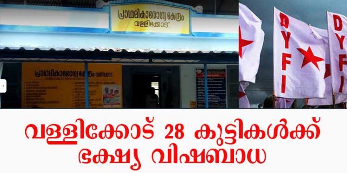 വള്ളിക്കോട് ഡി.വൈ.എഫ്.ഐ യുടെ അവധിക്കാല ക്യാമ്പില് പങ്കെടുത്ത 28 വിദ്യര്ത്ഥികള്ക്ക് ഭക്ഷ്യ വിഷബാധ വള്ളിക്കോട് ഡി.വൈ.എഫ്.ഐ യുടെ അവധിക്കാല ക്യാമ്പില് പങ്കെടുത്ത 28 വിദ്യര്ത്ഥികള്ക്ക് ഭക്ഷ്യ വിഷബാധ