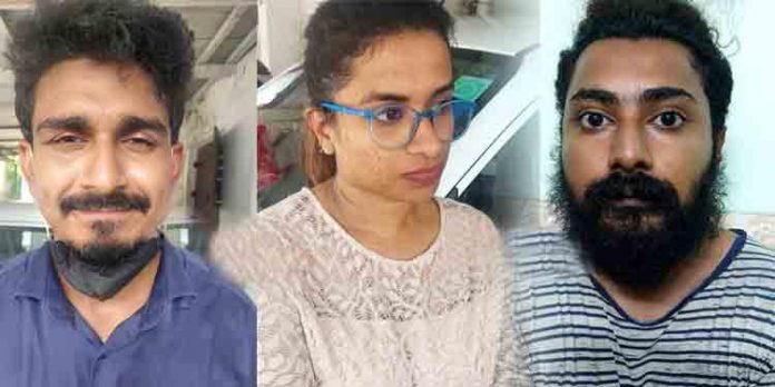 സിന്തറ്റിക് മയക്കുമരുന്നായ എം.ഡി.എം.എയുമായി സ്ത്രീയടക്കം മൂന്നുപേര് പിടിയില് സിന്തറ്റിക് മയക്കുമരുന്നായ എം.ഡി.എം.എയുമായി സ്ത്രീയടക്കം മൂന്നുപേര് പിടിയില്