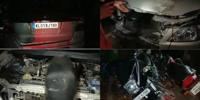 ഇന്നോവ കാർ 11 ഇരുചക്ര വാഹനങ്ങൾ ഇടിച്ച് തെറിപ്പിച്ചു ; വഴിയാത്രക്കാരനും പരിക്ക് ഇന്നോവ കാർ 11 ഇരുചക്ര വാഹനങ്ങൾ ഇടിച്ച് തെറിപ്പിച്ചു ; വഴിയാത്രക്കാരനും പരിക്ക്