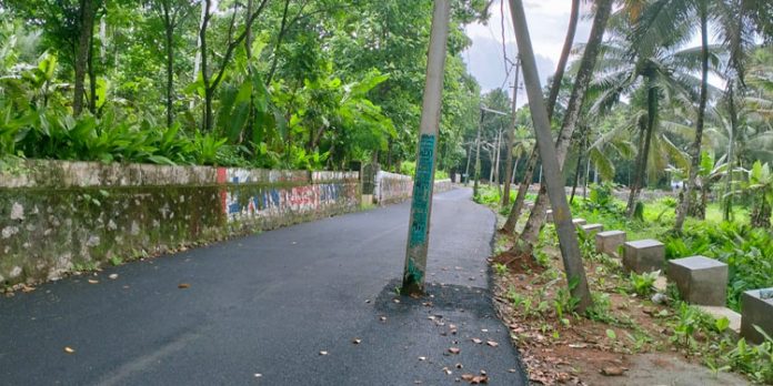 വൈദ്യുതി തൂൺ അപകടക്കെണിയാകുന്നു വൈദ്യുതി തൂൺ അപകടക്കെണിയാകുന്നു