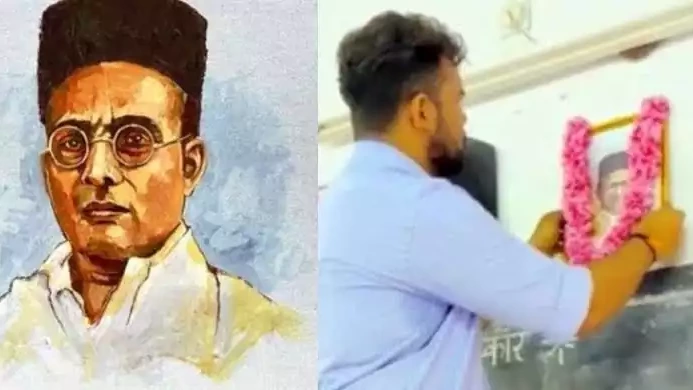 കര്ണാടകയിൽ കോളജ് ക്ലാസ് മുറിയിൽ സവര്ക്കറുടെ ചിത്രം പതിച്ച് വിദ്യാര്ത്ഥികൾ കര്ണാടകയിൽ കോളജ് ക്ലാസ് മുറിയിൽ സവര്ക്കറുടെ ചിത്രം പതിച്ച് വിദ്യാര്ത്ഥികൾ