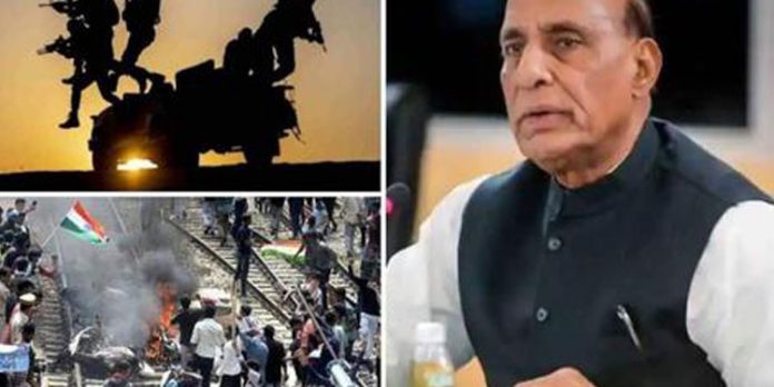അഗ്നിപഥ് തീക്കളി ; സേനാമേധാവികളുടെ യോഗം വിളിച്ച് രാജ്നാഥ് സിംഗ് ; തണുപ്പിക്കുമോ സംവരണം? അഗ്നിപഥ് തീക്കളി ; സേനാമേധാവികളുടെ യോഗം വിളിച്ച് രാജ്നാഥ് സിംഗ് ; തണുപ്പിക്കുമോ സംവരണം?