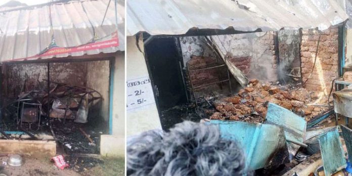 ഗ്യാസ് സിലിണ്ടര് പൊട്ടിത്തെറിച്ച് കടകള് കത്തിനശിച്ചു ഗ്യാസ് സിലിണ്ടര് പൊട്ടിത്തെറിച്ച് കടകള് കത്തിനശിച്ചു