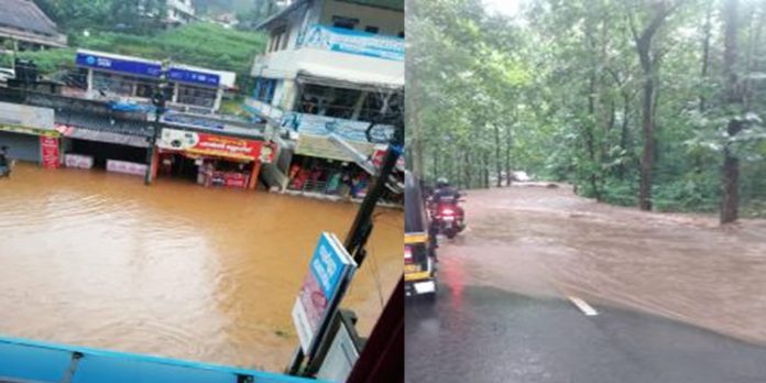 കനത്ത മഴ : മലയോര മേഖലയില് റോഡില് വെള്ളം കയറി കനത്ത മഴ : മലയോര മേഖലയില് റോഡില് വെള്ളം കയറി