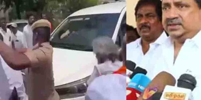 സൈനികന് അന്ത്യാഞ്ജലി അര്പ്പിക്കരുതെന്ന് ബിജെപിക്കാരോട് ഡിഎംകെ മന്ത്രി ; പളനിവേല് ത്യാഗരാജന് ചെരിപ്പേറ് ; 5 ബിജെപിക്കാര് അറസ്റ്റില് സൈനികന് അന്ത്യാഞ്ജലി അര്പ്പിക്കരുതെന്ന് ബിജെപിക്കാരോട് ഡിഎംകെ മന്ത്രി ; പളനിവേല് ത്യാഗരാജന് ചെരിപ്പേറ് ; 5 ബിജെപിക്കാര് അറസ്റ്റില്