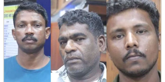 പതിനഞ്ചുകാരനെ പ്രകൃതിവിരുദ്ധ ലൈംഗിക പീഡനത്തിനിരയാക്കിയ കേസില് മൂന്നുപേര് അറസ്റ്റില് പതിനഞ്ചുകാരനെ പ്രകൃതിവിരുദ്ധ ലൈംഗിക പീഡനത്തിനിരയാക്കിയ കേസില് മൂന്നുപേര് അറസ്റ്റില്