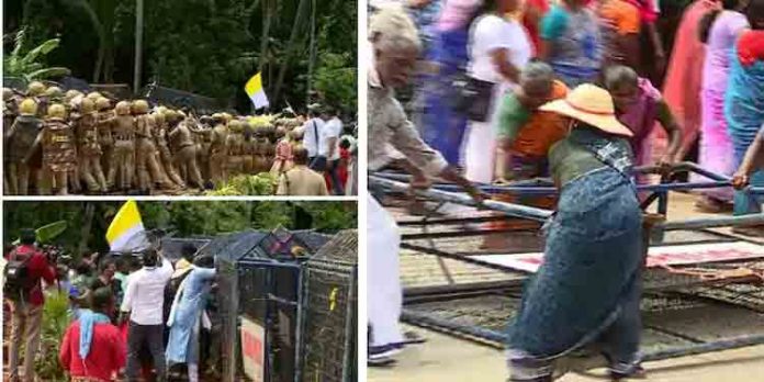 വിഴിഞ്ഞം തുറമുഖ സമരo : ബാരിക്കേഡ് മറികടന്ന് സമരക്കാർ അകത്തേക്ക് കയറി ; പോലീസുമായി ഉന്തും തള്ളുo വിഴിഞ്ഞം തുറമുഖ സമരo : ബാരിക്കേഡ് മറികടന്ന് സമരക്കാർ അകത്തേക്ക് കയറി ; പോലീസുമായി ഉന്തും തള്ളുo