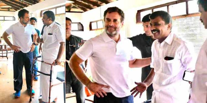 അപകടം വരുത്തിയ അവശതകള് വകവെക്കാതെ രാഹുല്ഗാന്ധിയെ കാണാന് പത്തനംതിട്ട ഡിസിസി വൈസ് പ്രസിഡന്റ് എ.സുരേഷ് കുമാര് ആലപ്പുഴയില് എത്തി അപകടം വരുത്തിയ അവശതകള് വകവെക്കാതെ രാഹുല്ഗാന്ധിയെ കാണാന് പത്തനംതിട്ട ഡിസിസി വൈസ് പ്രസിഡന്റ് എ.സുരേഷ് കുമാര് ആലപ്പുഴയില് എത്തി