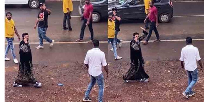 കാസര്കോട് നഗരത്തിലൂടെ പര്ദ്ദ ധരിച്ച് നടന്ന് നടന് സണ്ണി വെയ്ന് കാസര്കോട് നഗരത്തിലൂടെ പര്ദ്ദ ധരിച്ച് നടന്ന് നടന് സണ്ണി വെയ്ന്