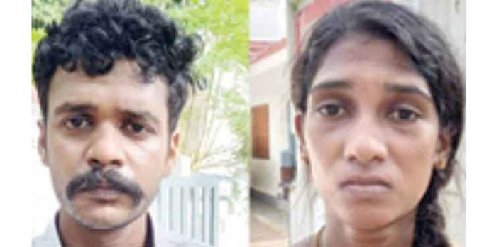 ഇളയമകളുടെ വിവാഹത്തിനായി സൂക്ഷിച്ചിരുന്ന സ്വർണാഭരണങ്ങൾ കവര്ന്നു ; മൂത്തമകളും മരുമകനും അറസ്റ്റില് ഇളയമകളുടെ വിവാഹത്തിനായി സൂക്ഷിച്ചിരുന്ന സ്വർണാഭരണങ്ങൾ കവര്ന്നു ; മൂത്തമകളും മരുമകനും അറസ്റ്റില്