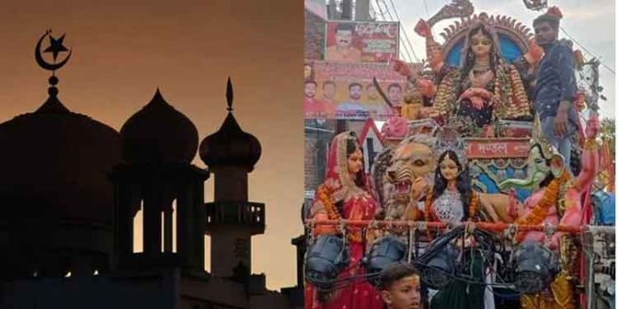 ഉത്തര്പ്രദേശില് ദുർഗാപൂജ നിമജ്ജന ഘോഷയാത്രയ്ക്കിടയില് സംഘർഷം ഉത്തര്പ്രദേശില് ദുർഗാപൂജ നിമജ്ജന ഘോഷയാത്രയ്ക്കിടയില് സംഘർഷം