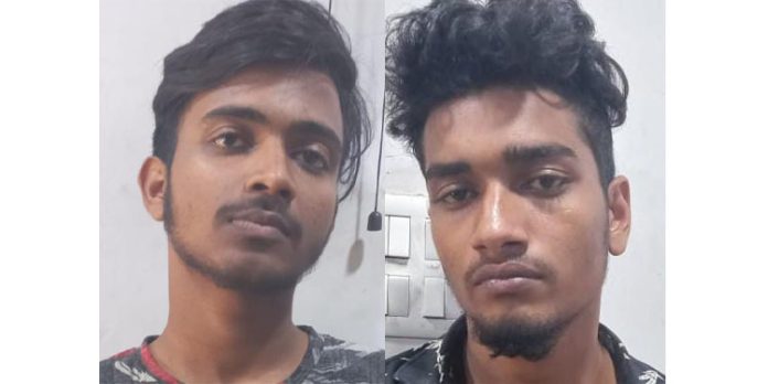 പഞ്ചായത്ത് അംഗവുമായി വാക്കേറ്റം ; അന്വേഷിക്കാനെത്തിയ പോലീസിനുനേരെ കയ്യേറ്റം, ആക്രമണം : രണ്ട് യുവാക്കൾ പിടിയിൽ പഞ്ചായത്ത് അംഗവുമായി വാക്കേറ്റം ; അന്വേഷിക്കാനെത്തിയ പോലീസിനുനേരെ കയ്യേറ്റം, ആക്രമണം : രണ്ട് യുവാക്കൾ പിടിയിൽ