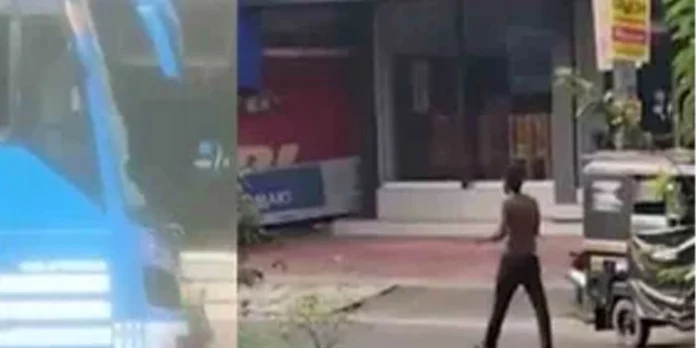 ഓടുന്ന ബസിന്റെ മുന്നിലേക്ക് ചാടി യുവാവിന്റെ പരാക്രമം ; തലകൊണ്ട് ചില്ല് തകർത്തു ഓടുന്ന ബസിന്റെ മുന്നിലേക്ക് ചാടി യുവാവിന്റെ പരാക്രമം ; തലകൊണ്ട് ചില്ല് തകർത്തു