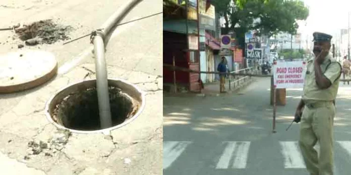 നഗരമധ്യത്തിൽ അറ്റകുറ്റപ്പണി ; തിരക്കേറിയ റോഡ് അടച്ചു – തലസ്ഥാനത്ത് ദുരിതം നഗരമധ്യത്തിൽ അറ്റകുറ്റപ്പണി ; തിരക്കേറിയ റോഡ് അടച്ചു – തലസ്ഥാനത്ത് ദുരിതം
