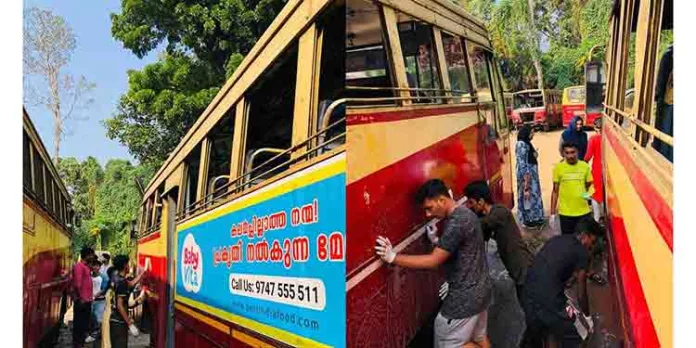 എൻഎസ്എസ് ക്യാമ്പിന്റെ ഭാഗമായി കെ.എസ് ആർ ടി സി ബസുകൾ കഴുകി വിദ്യാർത്ഥികൾ എൻഎസ്എസ് ക്യാമ്പിന്റെ ഭാഗമായി കെ.എസ് ആർ ടി സി ബസുകൾ കഴുകി വിദ്യാർത്ഥികൾ