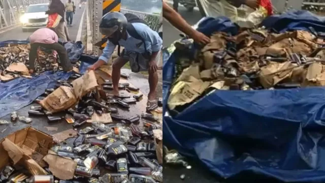 കോഴിക്കോട് റോഡില് മദ്യപ്പുഴ ; ക്രിസ്മസിന് മുമ്പേ ആഘോഷിച്ച് നാട്ടുകാര് കോഴിക്കോട് റോഡില് മദ്യപ്പുഴ ; ക്രിസ്മസിന് മുമ്പേ ആഘോഷിച്ച് നാട്ടുകാര്