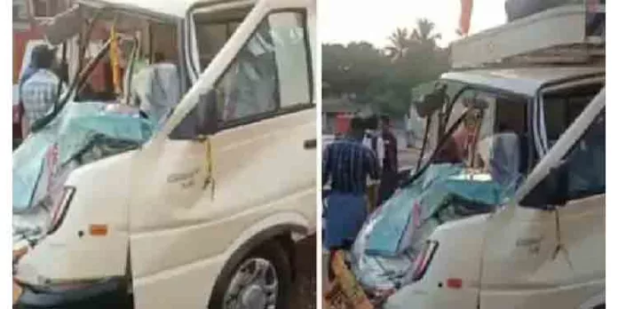 ശബരിമല തീര്ഥാടകര് സഞ്ചരിച്ച വാഹനം ലോറിയുമായി കൂട്ടിയിടിച്ചുണ്ടായ അപകടത്തില് പത്ത് വയസുകാരന് മരിച്ചു ശബരിമല തീര്ഥാടകര് സഞ്ചരിച്ച വാഹനം ലോറിയുമായി കൂട്ടിയിടിച്ചുണ്ടായ അപകടത്തില് പത്ത് വയസുകാരന് മരിച്ചു