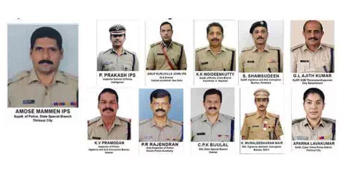 രാഷ്ട്രപതിയുടെ പോലീസ് മെഡല് : കേരളത്തില് നിന്ന് 11 പേര്ക്ക് രാഷ്ട്രപതിയുടെ പോലീസ് മെഡല് : കേരളത്തില് നിന്ന് 11 പേര്ക്ക്