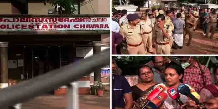 കൊല്ലം ചവറയില് ജീവനൊടുക്കിയ 21 കാരന്റെ മൃതദേഹവുമായി ബന്ധുക്കള് പോലീസ് സ്റ്റേഷന് ഉപരോധിക്കുന്നു കൊല്ലം ചവറയില് ജീവനൊടുക്കിയ 21 കാരന്റെ മൃതദേഹവുമായി ബന്ധുക്കള് പോലീസ് സ്റ്റേഷന് ഉപരോധിക്കുന്നു