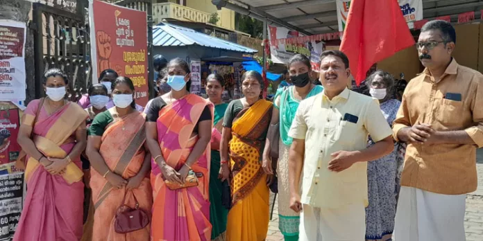 സ്കൂൾ പാചക തൊഴിലാളി യൂണിയൻ മാർച്ചും ധർണ്ണയും നടത്തി സ്കൂൾ പാചക തൊഴിലാളി യൂണിയൻ മാർച്ചും ധർണ്ണയും നടത്തി