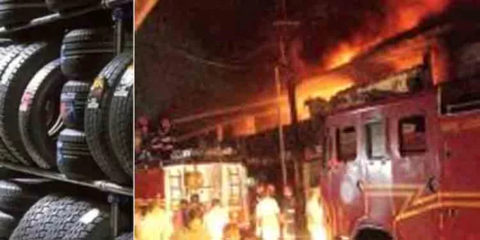 പാലക്കാട് ടയര് കടയിൽ തീപിടുത്തം പാലക്കാട് ടയര് കടയിൽ തീപിടുത്തം