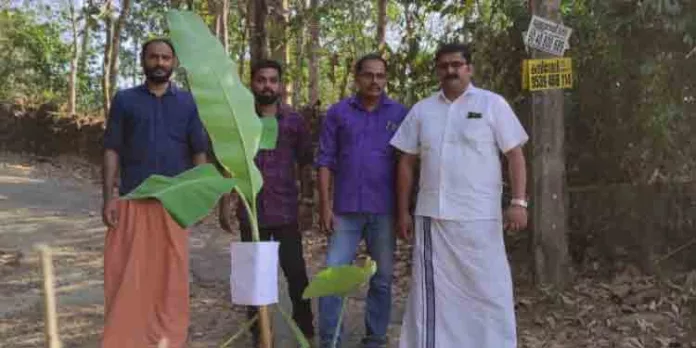 തകർന്ന അന്തീനാട് – മലങ്കോട് റോഡിൽ കൃഷിയിറക്കി യൂത്ത്ഫ്രണ്ട് (എം) തകർന്ന അന്തീനാട് – മലങ്കോട് റോഡിൽ കൃഷിയിറക്കി യൂത്ത്ഫ്രണ്ട് (എം)