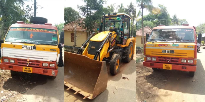 അനധികൃത പച്ചമണ്ണ് ഖനനം ; 3 വാഹനങ്ങൾ പോലീസ് പിടിച്ചെടുത്തു അനധികൃത പച്ചമണ്ണ് ഖനനം ; 3 വാഹനങ്ങൾ പോലീസ് പിടിച്ചെടുത്തു