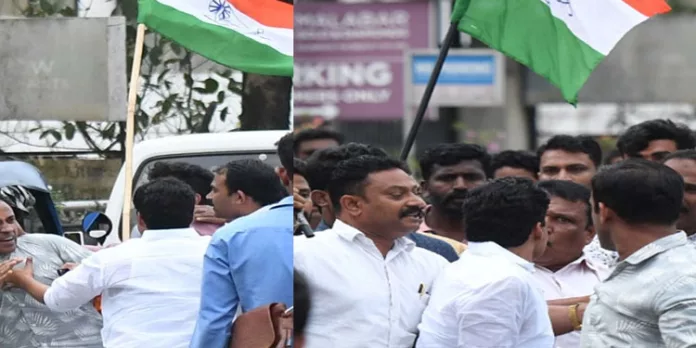 അയോഗ്യത നടപടി ; വയനാട്ടില് കോണ്ഗ്രസ് പ്രതിഷേധത്തില് തമ്മില് തല്ല് അയോഗ്യത നടപടി ; വയനാട്ടില് കോണ്ഗ്രസ് പ്രതിഷേധത്തില് തമ്മില് തല്ല്