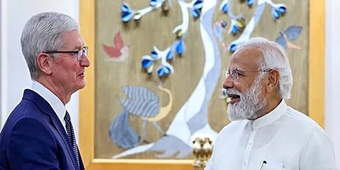 പ്രധാനമന്ത്രിയുമായി കൂടിക്കാഴ്ച നടത്തി ആപ്പിൾ സിഇഒ പ്രധാനമന്ത്രിയുമായി കൂടിക്കാഴ്ച നടത്തി ആപ്പിൾ സിഇഒ
