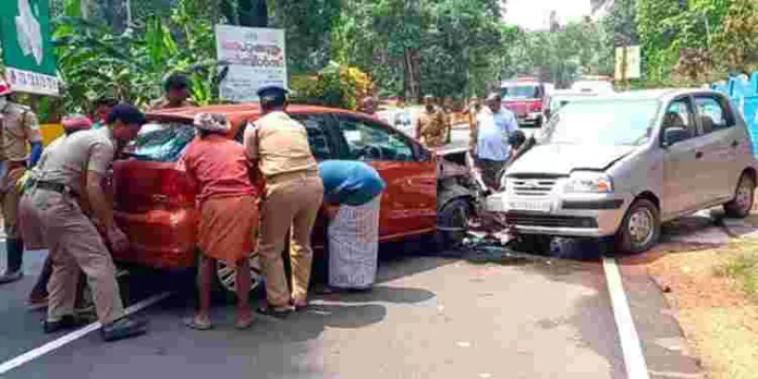 കാറുകള് കൂട്ടിയിടിച്ച് അപകടം ; ദമ്പതികള് ഉള്പ്പെടെ ആറുപേര്ക്ക് പരിക്ക് കാറുകള് കൂട്ടിയിടിച്ച് അപകടം ; ദമ്പതികള് ഉള്പ്പെടെ ആറുപേര്ക്ക് പരിക്ക്