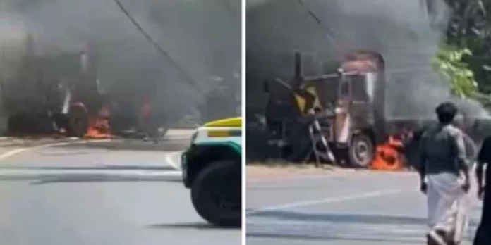 മലപ്പുറത്ത് ബൈക്ക് ലോറിയിലിടിച്ച് തീ പിടിച്ചു ; ഒരാൾക്ക് ദാരുണാന്ത്യം മലപ്പുറത്ത് ബൈക്ക് ലോറിയിലിടിച്ച് തീ പിടിച്ചു ; ഒരാൾക്ക് ദാരുണാന്ത്യം