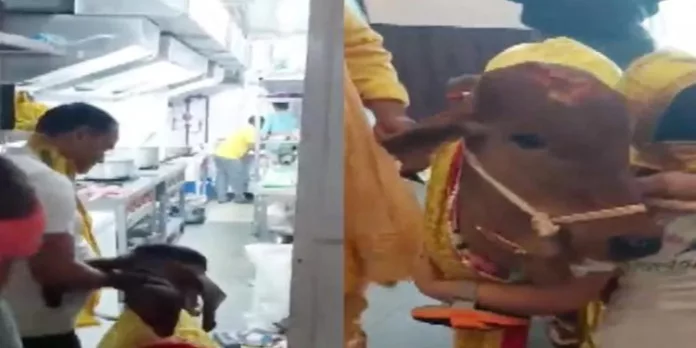 ഉദ്ഘാടനത്തിനായി പശു ; ഭക്ഷണശാലയുടെ ഉദ്ഘാടനം നിര്വഹിച്ചു ഉദ്ഘാടനത്തിനായി പശു ; ഭക്ഷണശാലയുടെ ഉദ്ഘാടനം നിര്വഹിച്ചു