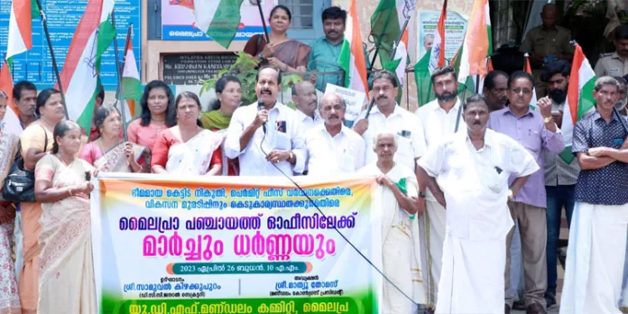 കെട്ടിട നികുതി, പെര്മിറ്റ് ഫീസ് വര്ദ്ധനയ്ക്കെതിരെ യു.ഡി.എഫ് പഞ്ചായത്ത് ഓഫീസ് മാര്ച്ചും ധര്ണയും നടത്തി കെട്ടിട നികുതി, പെര്മിറ്റ് ഫീസ് വര്ദ്ധനയ്ക്കെതിരെ യു.ഡി.എഫ് പഞ്ചായത്ത് ഓഫീസ് മാര്ച്ചും ധര്ണയും നടത്തി