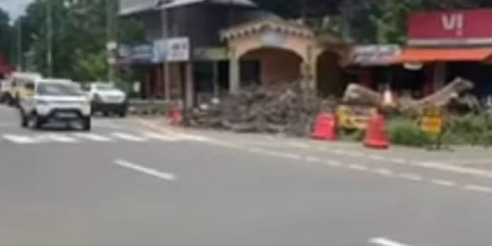സംസ്ഥാന പാത വികസനം ; മുറിച്ചു മാറ്റിയ തടി നീക്കുന്നതിന് നാട്ടുകാര് സാമൂഹ്യ മാധ്യമങ്ങള് വഴി പണപിരിവ് തുടങ്ങി സംസ്ഥാന പാത വികസനം ; മുറിച്ചു മാറ്റിയ തടി നീക്കുന്നതിന് നാട്ടുകാര് സാമൂഹ്യ മാധ്യമങ്ങള് വഴി പണപിരിവ് തുടങ്ങി