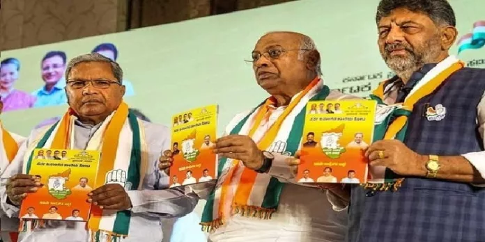 അധികാരത്തിലെത്തിയാൽ ബജ്റംഗ്ദളിനെ നിരോധിക്കുമെന്ന് കോൺഗ്രസ് പ്രകടന പത്രികയിൽ വാഗ്ദാനം അധികാരത്തിലെത്തിയാൽ ബജ്റംഗ്ദളിനെ നിരോധിക്കുമെന്ന് കോൺഗ്രസ് പ്രകടന പത്രികയിൽ വാഗ്ദാനം