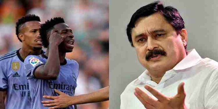 ‘വിനിഷ്യസ് നിങ്ങൾ തനിച്ചല്ല’; റയൽ താരത്തിന് ഐക്യദാർഢ്യവുമായി കേരള കായിക മന്ത്രി ‘വിനിഷ്യസ് നിങ്ങൾ തനിച്ചല്ല’; റയൽ താരത്തിന് ഐക്യദാർഢ്യവുമായി കേരള കായിക മന്ത്രി