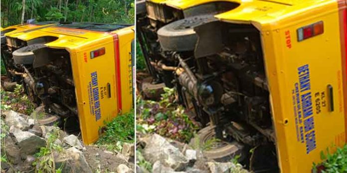 സ്കൂൾ തുറന്ന ദിവസം തന്നെ ഐത്തല ചെറുകുളഞ്ഞി ബഥനി ആശ്രമം സ്കൂൾ ബസ്സ് മറിഞ്ഞു സ്കൂൾ തുറന്ന ദിവസം തന്നെ ഐത്തല ചെറുകുളഞ്ഞി ബഥനി ആശ്രമം സ്കൂൾ ബസ്സ് മറിഞ്ഞു