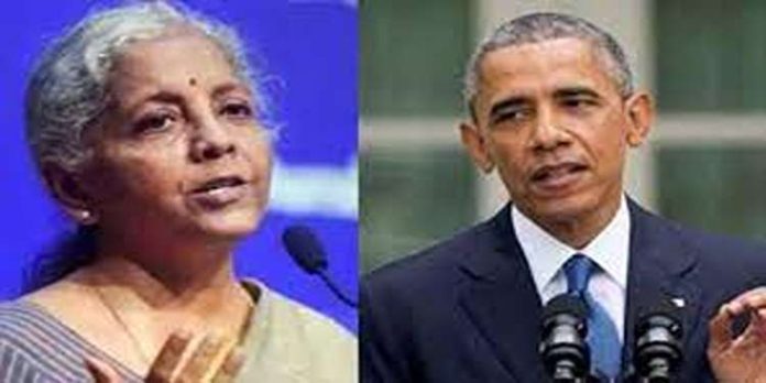 ആറ് മുസ്ലിം രാജ്യങ്ങളിൽ ബോംബിട്ട ഭരണാധികാരി ; ഒബാമക്കെതിരെ രൂക്ഷ വിമർശനവുമായി നിർമല സീതാരാമൻ ആറ് മുസ്ലിം രാജ്യങ്ങളിൽ ബോംബിട്ട ഭരണാധികാരി ; ഒബാമക്കെതിരെ രൂക്ഷ വിമർശനവുമായി നിർമല സീതാരാമൻ