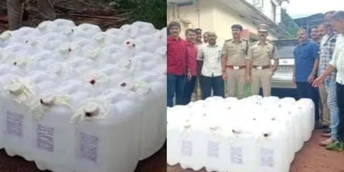 കാറിൽ കടത്താൻ ശ്രമിച്ച ആയിരം ലിറ്റര് സ്പിരിറ്റ് പിടിച്ചെടുത്തു കാറിൽ കടത്താൻ ശ്രമിച്ച ആയിരം ലിറ്റര് സ്പിരിറ്റ് പിടിച്ചെടുത്തു