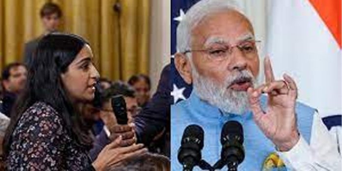മോദിയോട് ചോദ്യം ചോദിച്ച മാധ്യമപ്രവർത്തകക്ക് നേരെ സൈബർ ആക്രമണം ; അപലപിച്ച് വൈറ്റ്ഹൗസ് മോദിയോട് ചോദ്യം ചോദിച്ച മാധ്യമപ്രവർത്തകക്ക് നേരെ സൈബർ ആക്രമണം ; അപലപിച്ച് വൈറ്റ്ഹൗസ്